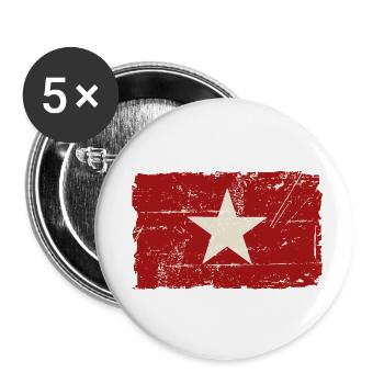 Vietnam Vintage Flag - Buttons klein 25 mm (5er Pack) - Weiß - Vorne