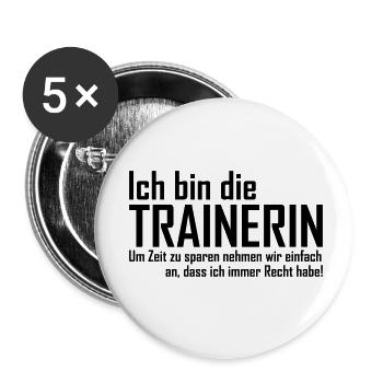 Trainerin - Buttons klein 25 mm (5er Pack) - Weiß - Vorne