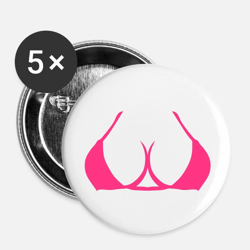 Breasts Nichon form tits boobs 2005 - Buttons small 1''/25 mm (5-pack) - white