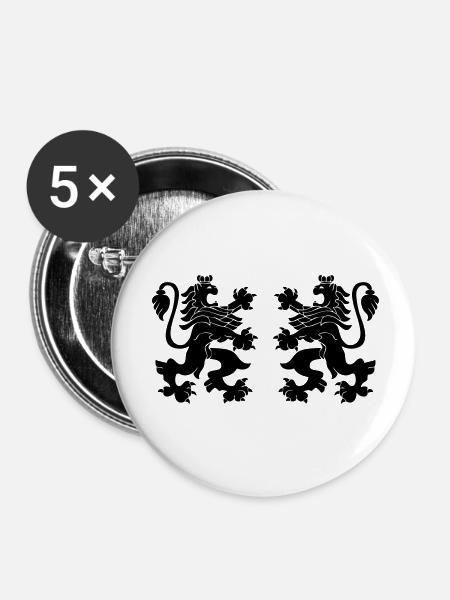 Lions - Buttons klein 25 mm (5er Pack) - Weiß