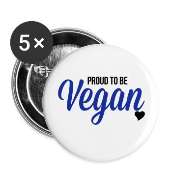 Vegan - Lot de 5 petits badges (25 mm) - blanc - Devant