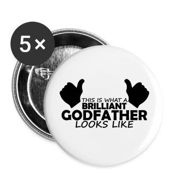 brilliant godfather - Buttons small 1''/25 mm (5-pack) - white - Front