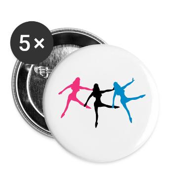 3 danseurs de ballet femme silhouette - Lot de 5 petits badges (25 mm) - blanc - Devant