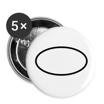 Forme / Symbole / Rond / Custom / Personnaliser - Lot de 5 petits badges (25 mm) - blanc - Devant