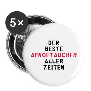 Apnoetauchen Apnoetaucher Apnoetaucherin Schwimmen - Buttons klein 25 mm (5er Pack) - Weiß - Vorne