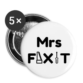 DIY - Do it yourself - Bricoalge - Handyman - Dad - Buttons small 1''/25 mm (5-pack) - white - Front