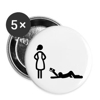 wedding - Buttons small 1''/25 mm (5-pack) - white - Front