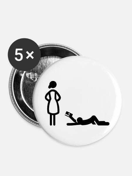 Hochzeit - Buttons klein 25 mm (5er Pack) - Weiß