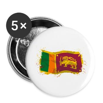 Sri Lanka Flag - Buttons klein 25 mm (5er Pack) - Weiß - Vorne