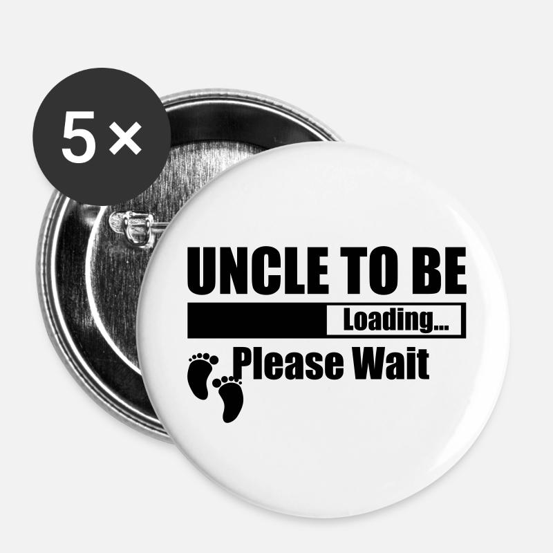 Uncle To Be Loading Please Wait - Buttons small 1''/25 mm (5-pack) - white