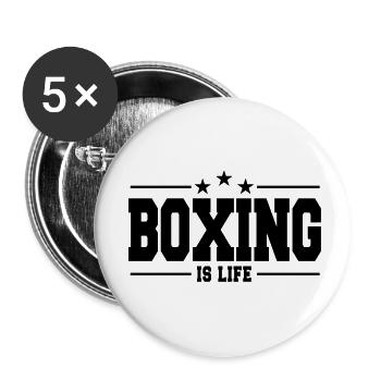 boxing is life 1 - Buttons klein 25 mm (5er Pack) - Weiß - Vorne