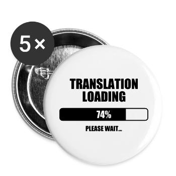 interprète / traducteur / traduction / Métier / - Lot de 5 petits badges (25 mm) - blanc - Devant