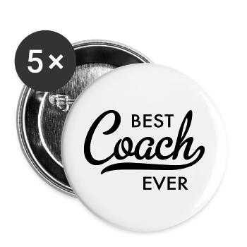 entraîneur - Lot de 5 petits badges (25 mm) - blanc - Devant
