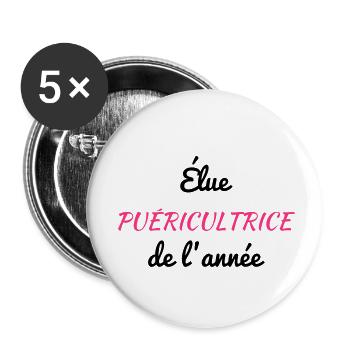 Kinderpflegerin / Kinder / Kind / Baby - Buttons klein 25 mm (5er Pack) - Weiß - Vorne