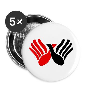 Albania Hands Red and Black - Lot de 5 petits badges (25 mm) - blanc - Devant