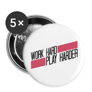 Play Harder logo - Buttons small 1''/25 mm (5-pack) - white - Front