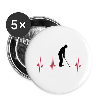 EKG Golf spielen - Buttons klein 25 mm (5er Pack) - Weiß - Vorne