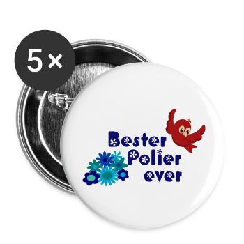 Bester Polier ever - Maurer Bau Baurabeiter - Buttons klein 25 mm (5er Pack) - Weiß - Vorne