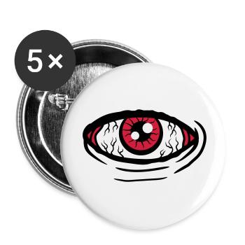 Big all-seeing eye - Buttons small 1''/25 mm (5-pack) - white - Front