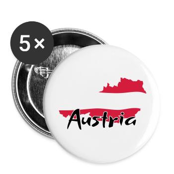 Austria - Buttons small 1''/25 mm (5-pack) - white - Front