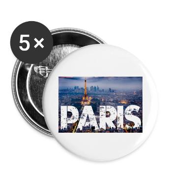 Paris Tour Eiffel - Lot de 5 petits badges (25 mm) - blanc - Devant