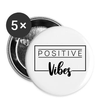 Positive Vibes - Buttons small 1''/25 mm (5-pack) - white - Front