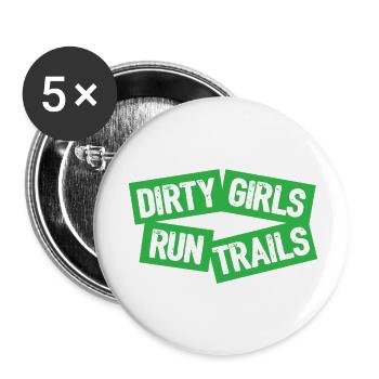 Dirty Girls Run Trails - Lot de 5 petits badges (25 mm) - blanc - Devant