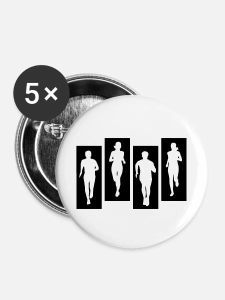 Laufteam, Laufen - Buttons klein 25 mm (5er Pack) - Weiß