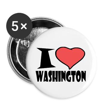I love Washington - Buttons klein 25 mm (5er Pack) - Weiß - Vorne
