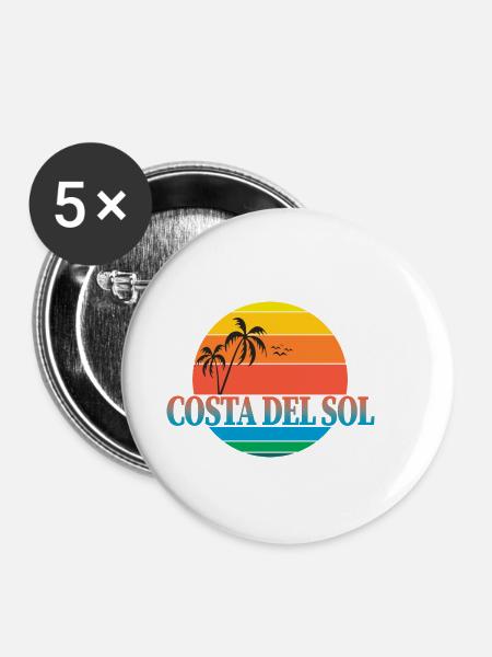 Costa del Sol - Buttons klein 25 mm (5er Pack) - Weiß
