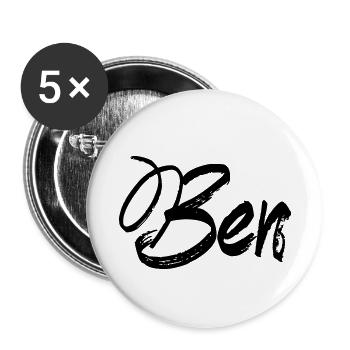Ben - Buttons klein 25 mm (5er Pack) - Weiß - Vorne