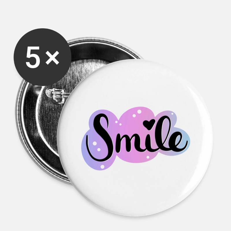 Smile - Buttons small 1''/25 mm (5-pack) - white