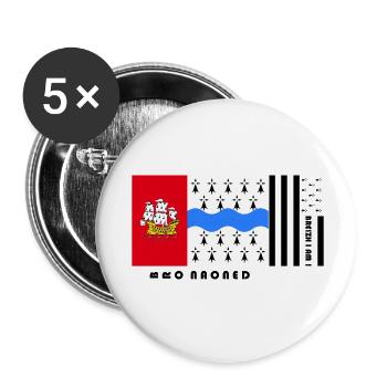 Brittany - Coat of arms Pays de Nantes - Buttons small 1''/25 mm (5-pack) - white - Front