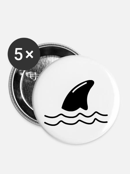 Shark fin - Buttons small 1''/25 mm (5-pack) - white