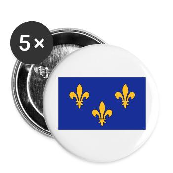 Île de France - Lot de 5 petits badges (25 mm) - blanc - Devant