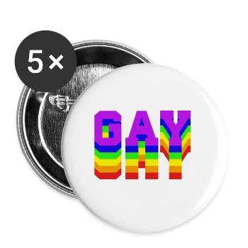 gay rainbow - Buttons small 1''/25 mm (5-pack) - white - Front