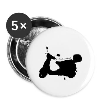 Roller Urlaub - Buttons klein 25 mm (5er Pack) - Weiß - Vorne