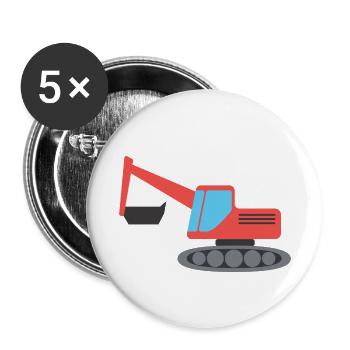Excavator - Buttons small 1''/25 mm (5-pack) - white - Front