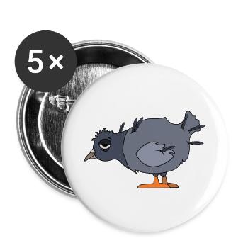 Pigeon fatigué - Lot de 5 petits badges (25 mm) - blanc - Devant