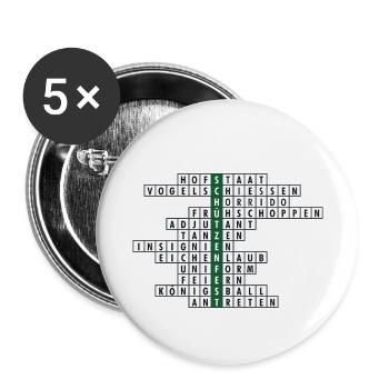 Crossword motif for marksmen's festival - Buttons small 1''/25 mm (5-pack) - white - Front