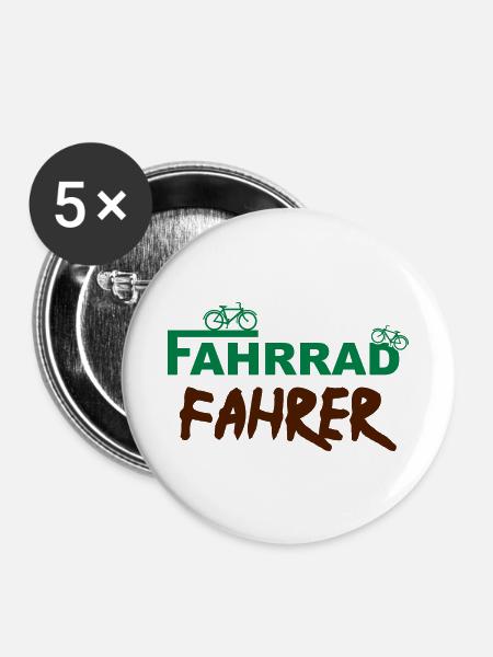 Fahrradfahrer - Buttons klein 25 mm (5er Pack) - Weiß