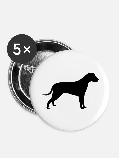 dog silhouette printdesign - Buttons klein 25 mm (5er Pack) - Weiß