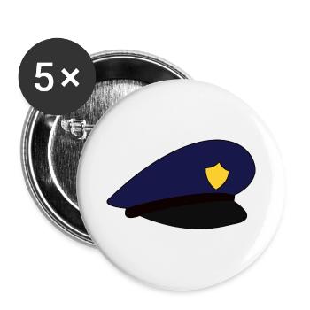 Police hat police hat - Buttons small 1''/25 mm (5-pack) - white - Front