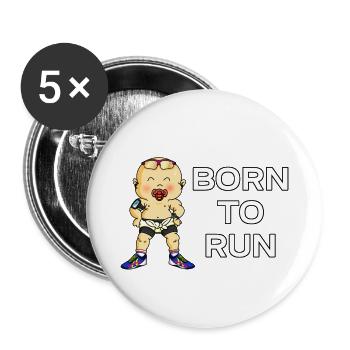 Born to run - Buttons small 1''/25 mm (5-pack) - white - Front