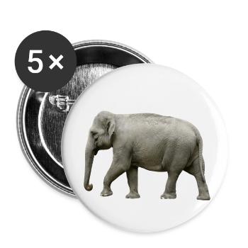 The elephant has thick skin - Buttons small 1''/25 mm (5-pack) - white - Front