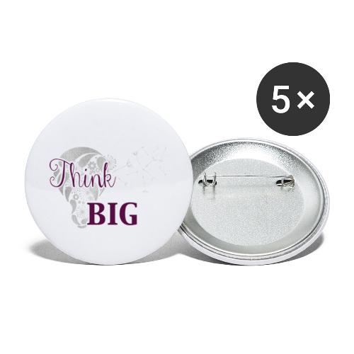 Think Big - silber - Buttons klein 25 mm (5er Pack)