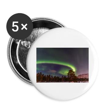 Norway 2019 aurora borealis - Buttons small 1''/25 mm (5-pack) - white - Front