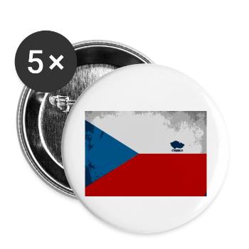 Czech Republic - Buttons small 1''/25 mm (5-pack) - white - Front