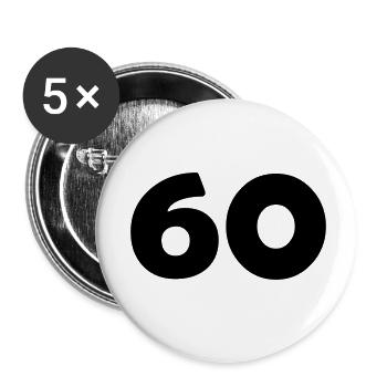 60 - Lot de 5 petits badges (25 mm) - blanc - Devant