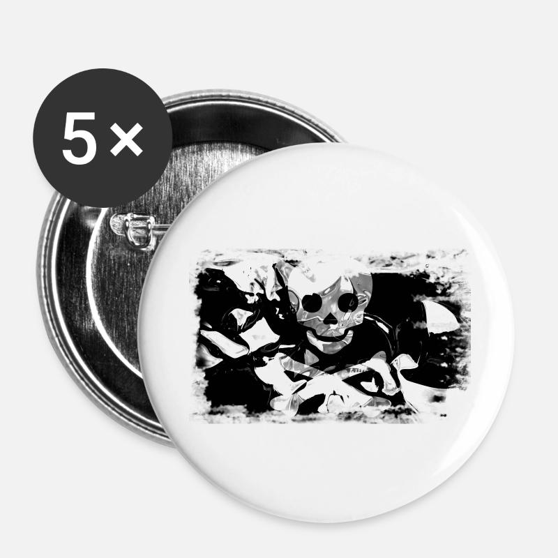 Shull - Buttons klein 25 mm (5er Pack) - Weiß